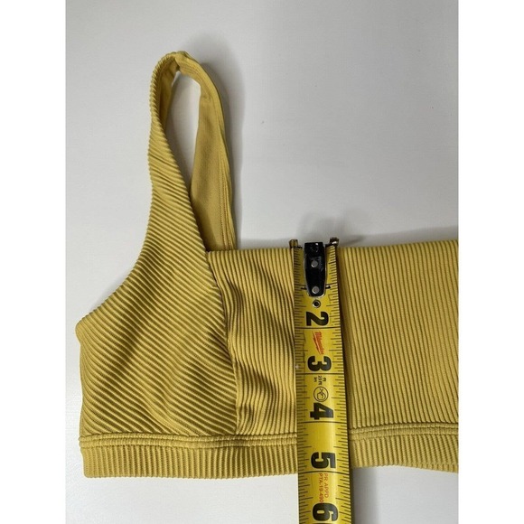 Roxy Junior's Ribbed Bralette Bikini Swim Top Size Medium Women's Yellow SRP $90 - Picture 3 of 6
